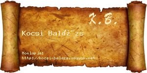 Kocsi Balázs névjegykártya